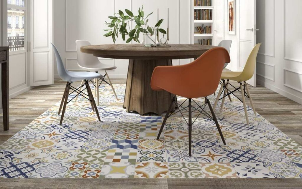 mélange parquet carrelage